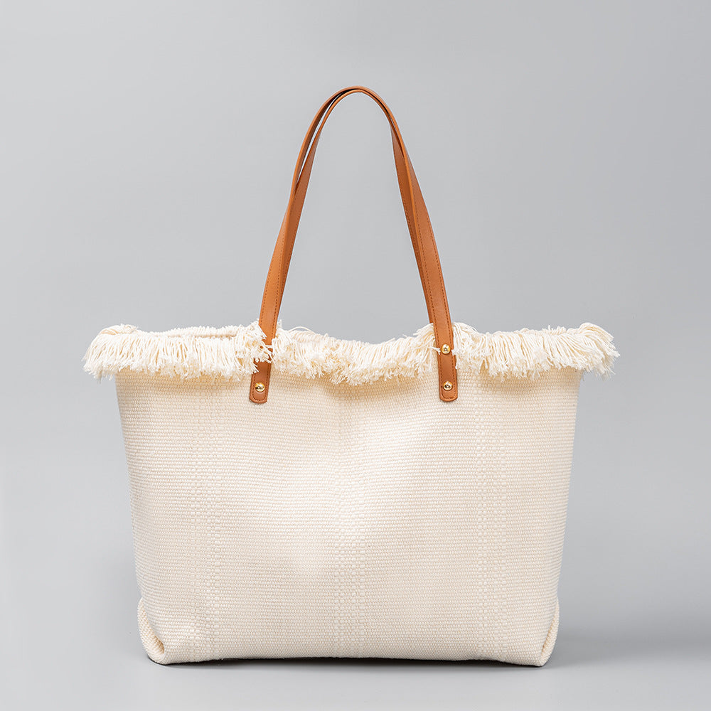 Solid Color Tassel Shoulder Bags