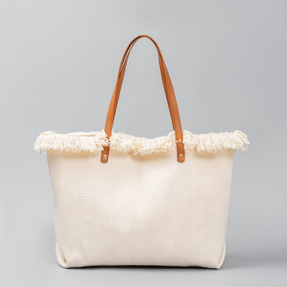 Solid Color Tassel Shoulder Bags