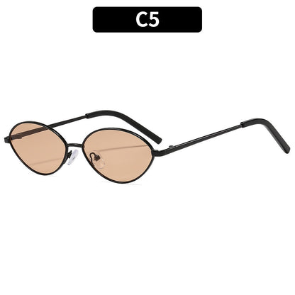 Trendy Oval Metal Sunglasses for Outdoor Activities