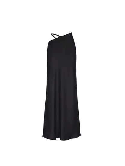 Solid Color Long Midi Skirt Elegant Soft Stretchy Skirt