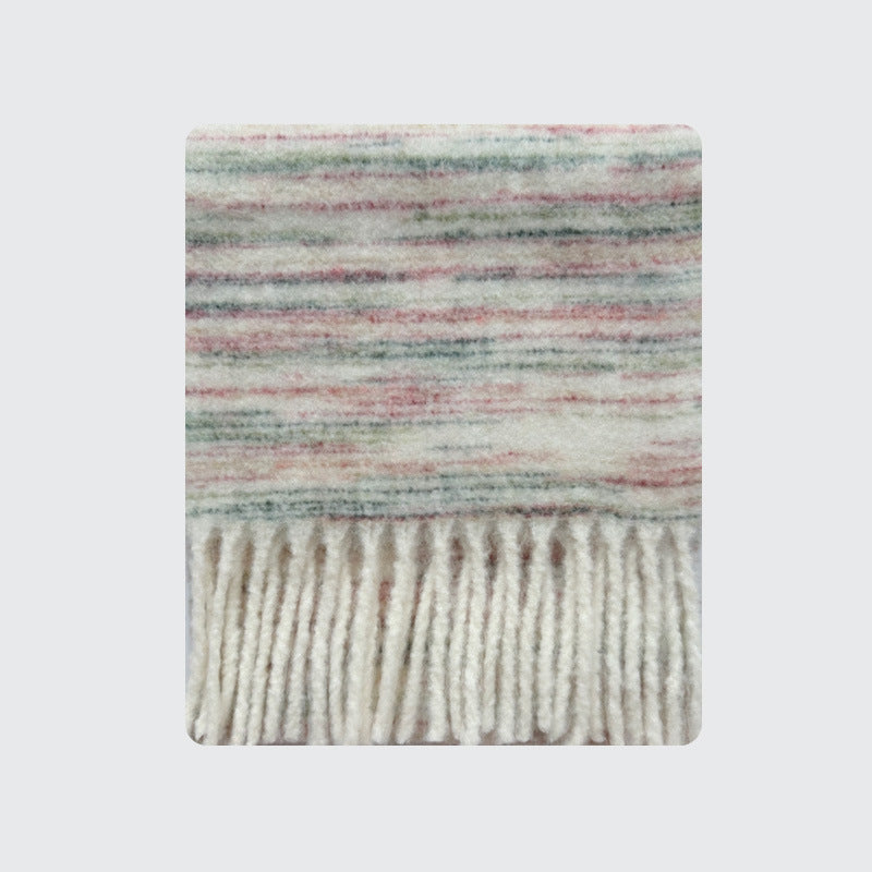 Gradient Wool Scarf for Women Soft Chic Fringe Wrap