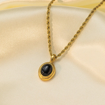 Gemstone Vintage Twist Chain Necklace