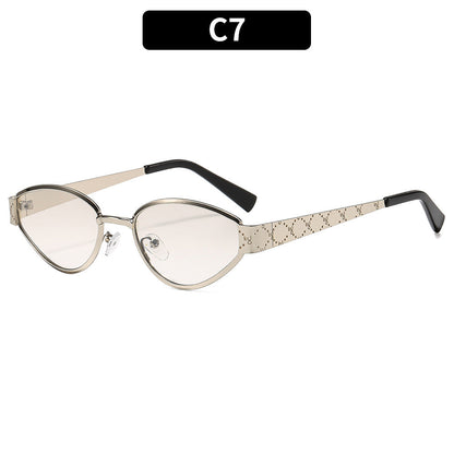 Retro Cat Eye Sunglasses Stylish Metal Frame UV400 Protection