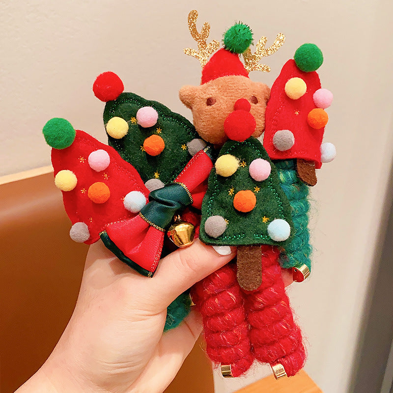 Cute Reindeer Christmas Ponytail Holder Hair Tie