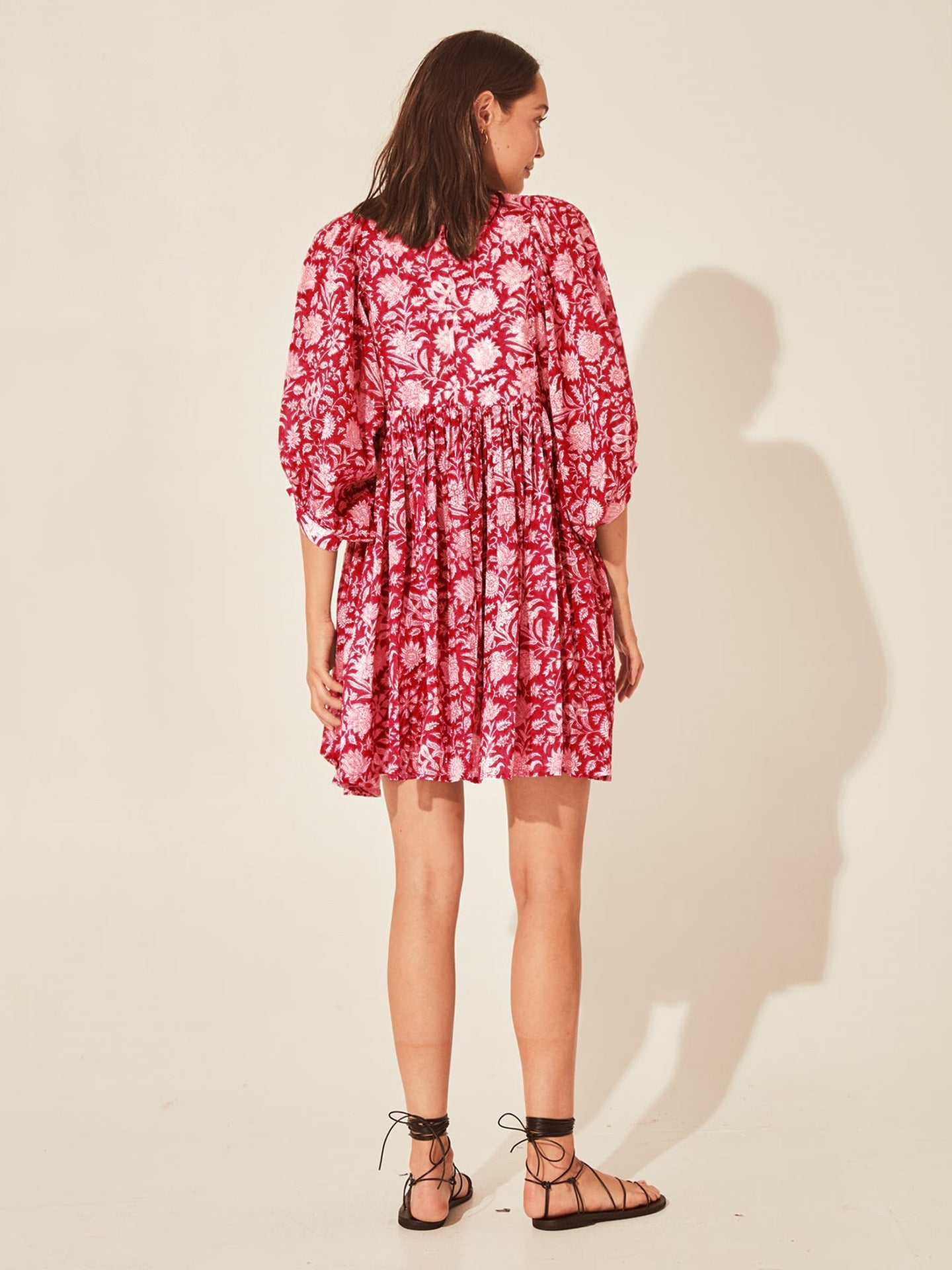 Floral Tie Loose Casual Dress Seaside Resort Dress