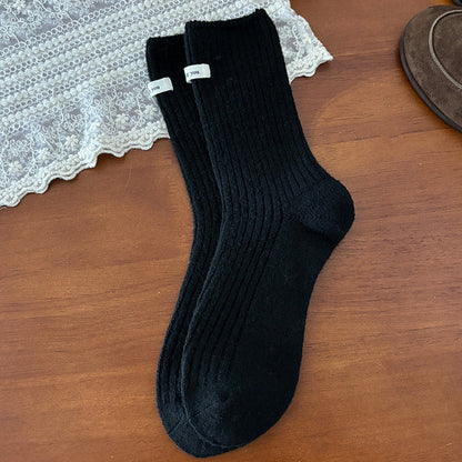 Winter Thermal Solid Color Crew Socks