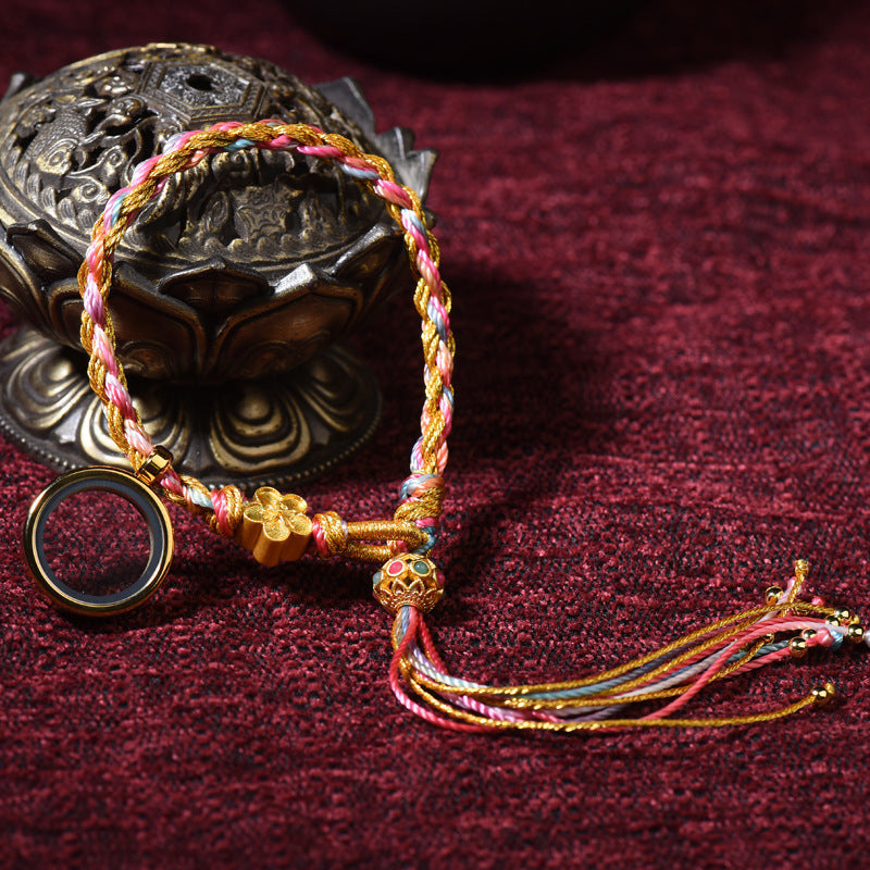 Tibetan Ethnic Style Hand-Painted Zakiram Female Thangka Gawu Box Single Loop Bracelet Hand Woven Double Loop Bracelet