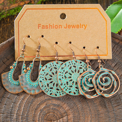 Bohemian Vintage Leaf Earrings Set Stylish Accessories