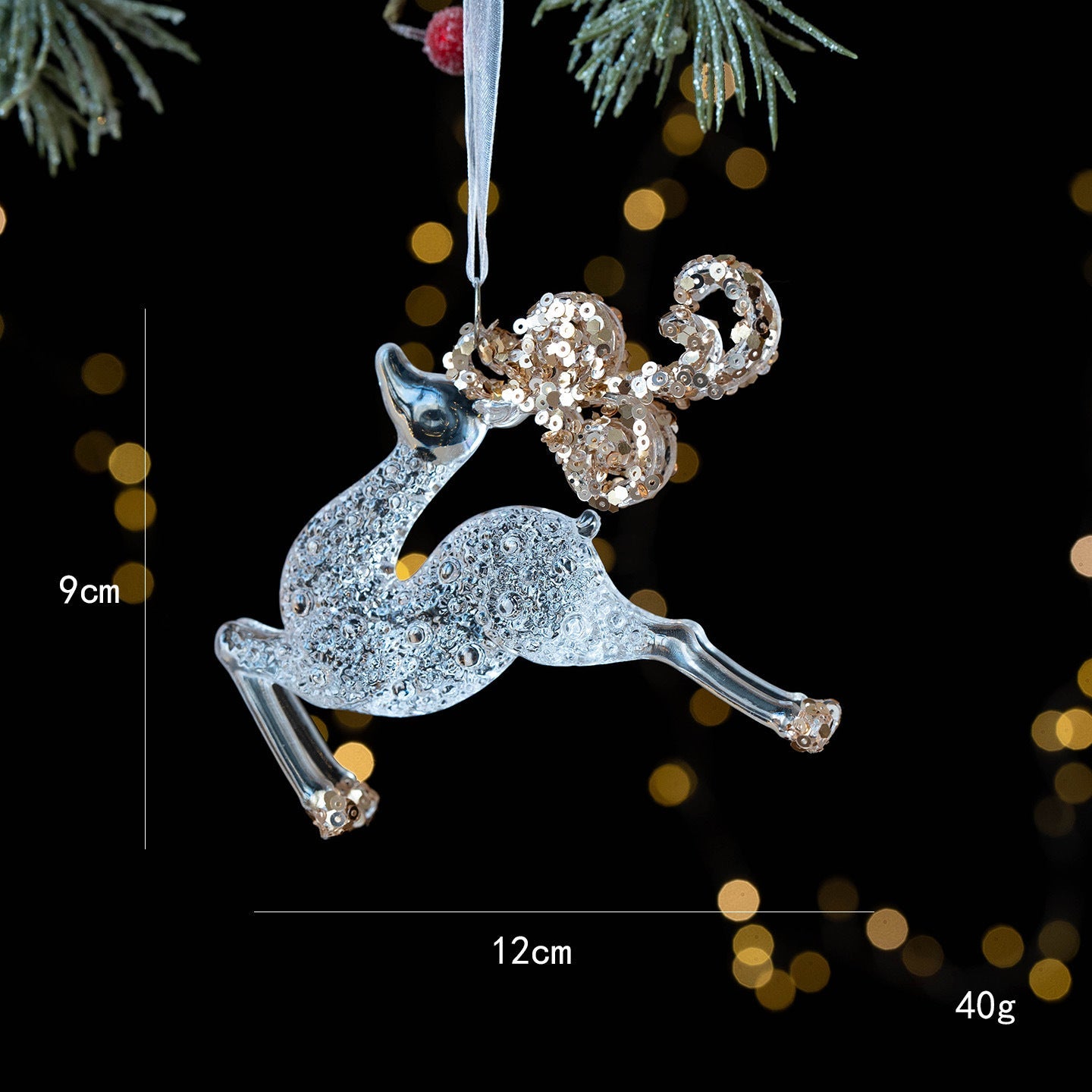 Snowflake Sequins Transparent Christmas Tree Hanging