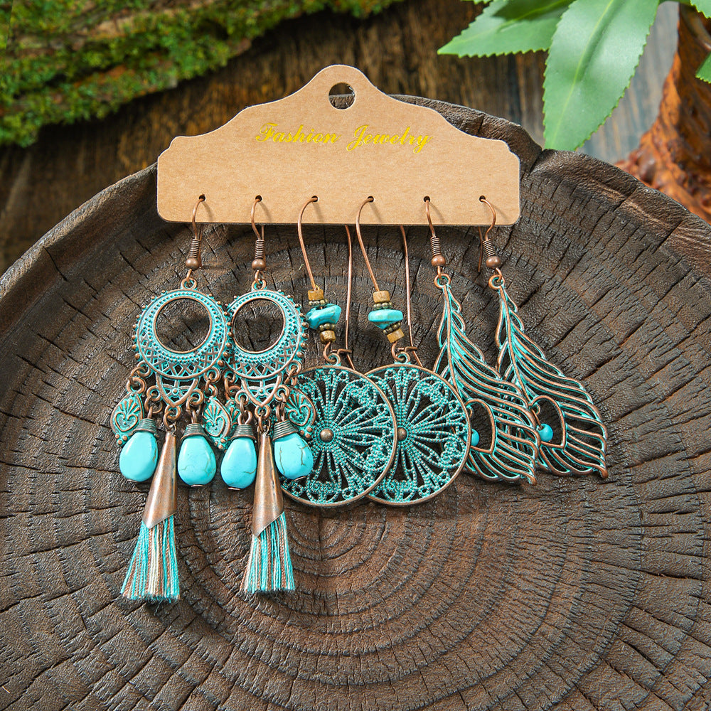 Fashion Tassel Earrings Set for Women - Vintage Style