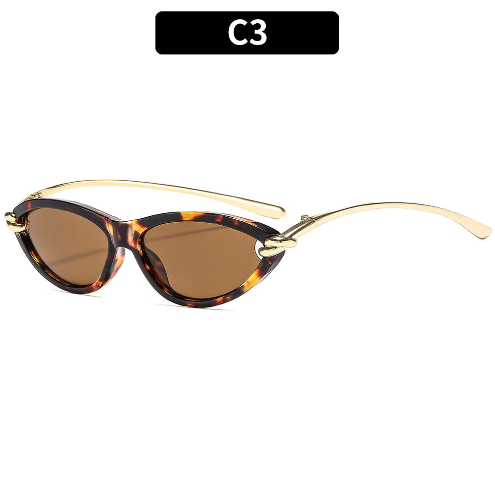 Cat Eye UV400 Sunglasses with Metal Chain Legs