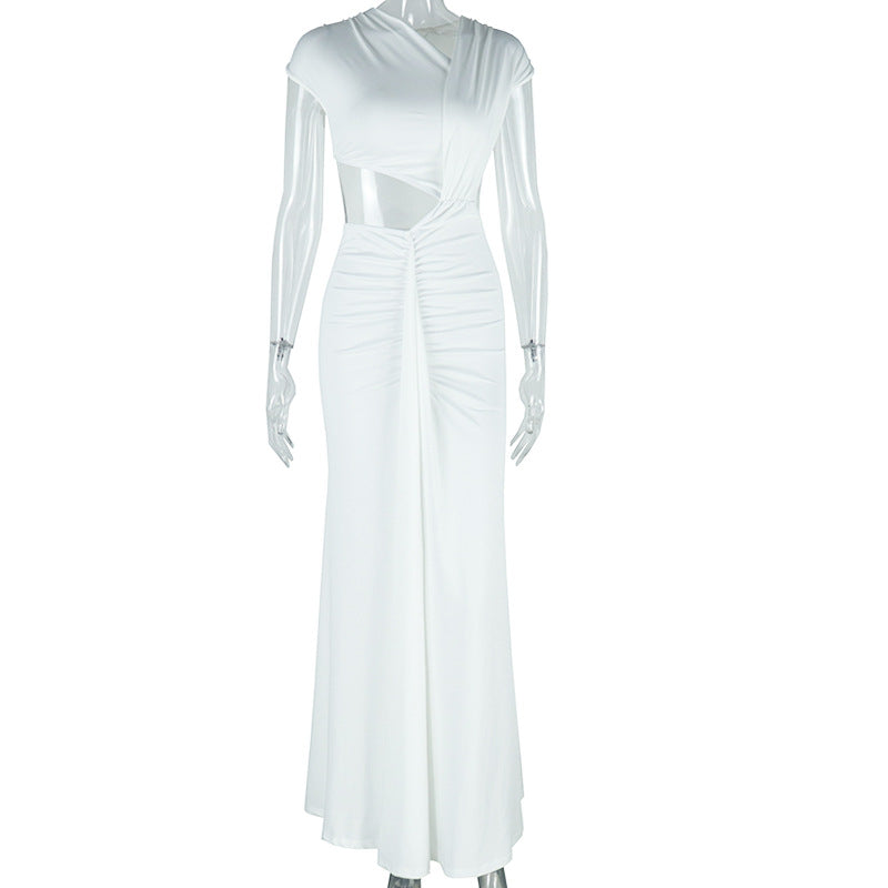 Trendy Solid Color Sleeveless Fish Tail Dress