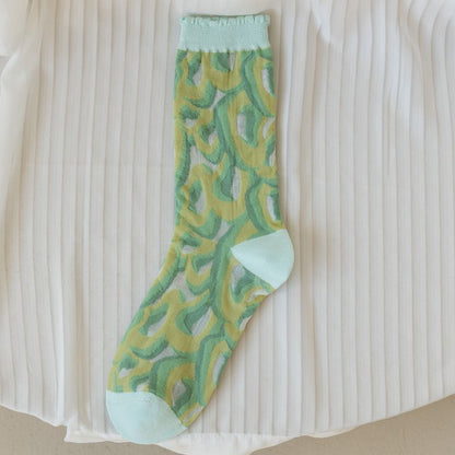 Rufia -Wavy Pattern Sheer Socks