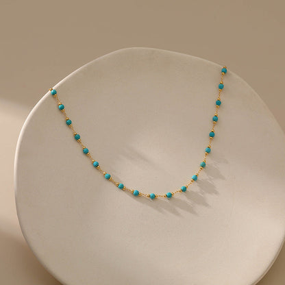 Simple Turquoise Beads Necklace