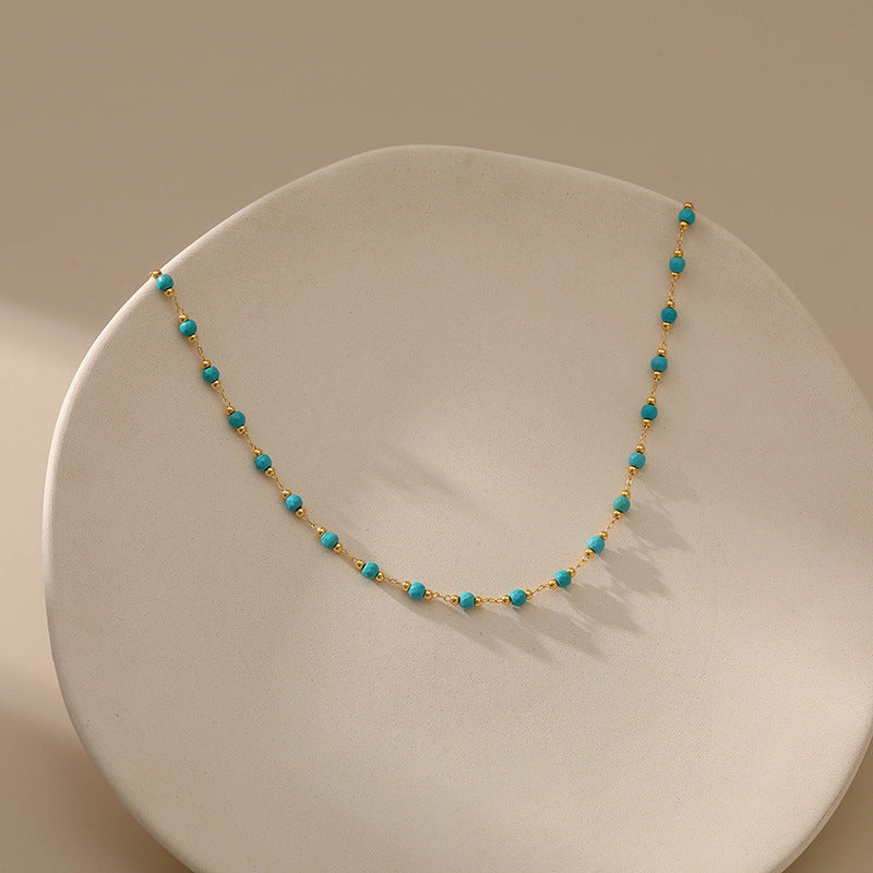 Simple Turquoise Beads Necklace
