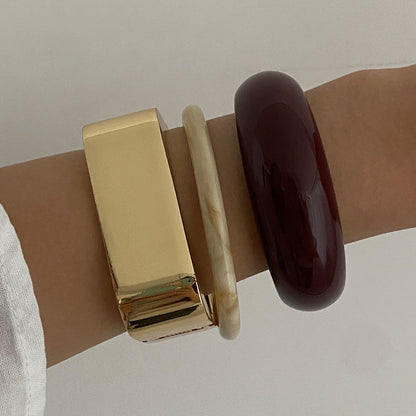 Trendy Metal Square Wide Cuff Bracelet for Women