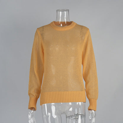 Comfortable Knit Crew Neck Sweater for Women