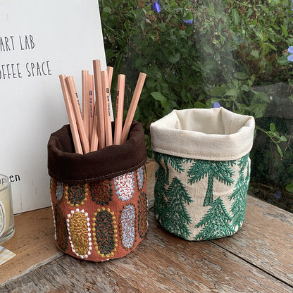 Creative Cotton Linen Pencil Holder for Makeup Brushes and Office Supplies