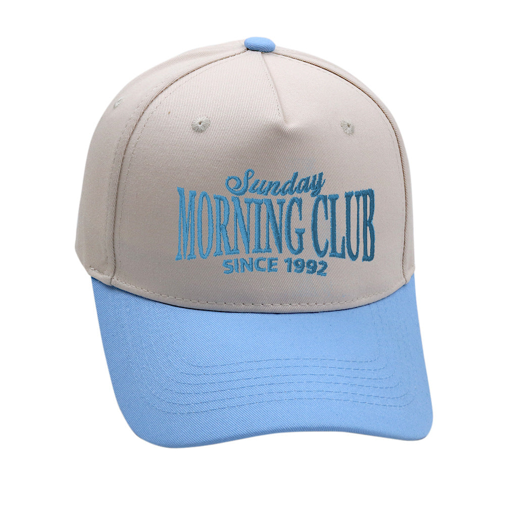 Casual Color Block Letter Embroidered Baseball Cap