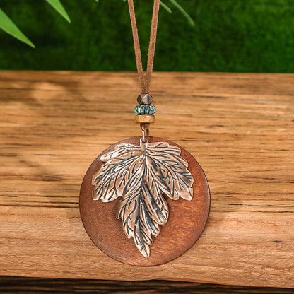 Trendy Bohemian Leaf Pendant Necklace Zinc Alloy
