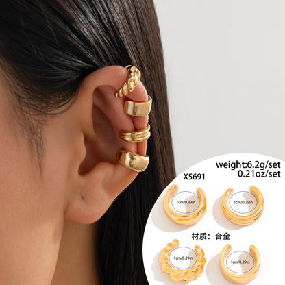 Geometric Metal Teardrop Earrings Fashion Statement Hoops