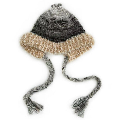 Haila - Colorful Stripes Knitted Beanie with Earflaps