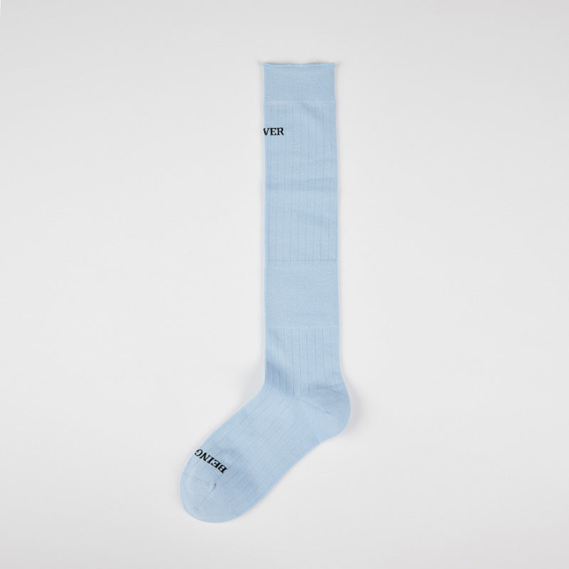 Minimalist Solid Color Letter Print Long Socks