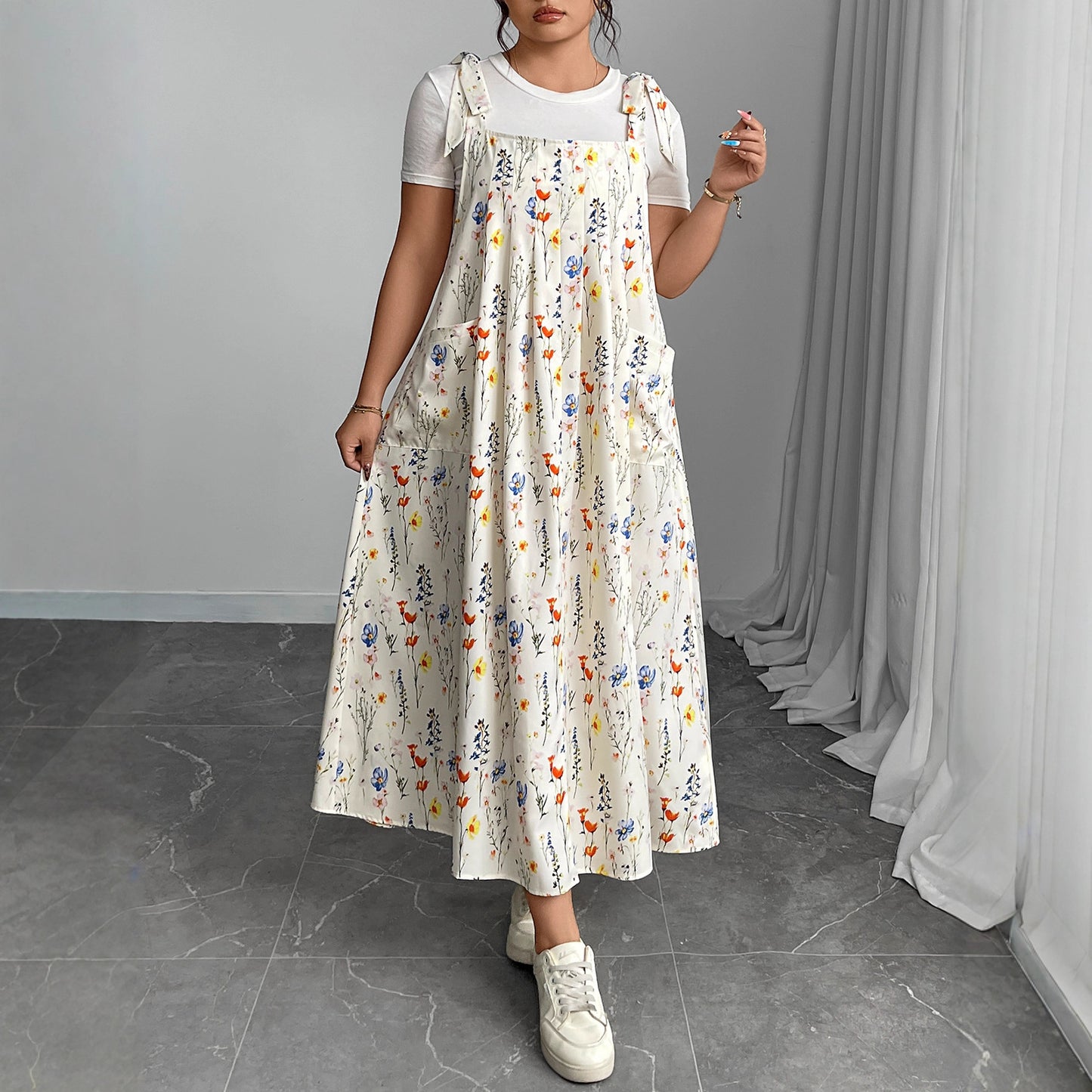 Plus Size Elegant Maxi Dress With Relaxed Fit