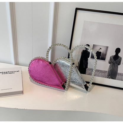 Love Shaped Rhinestone Elegant Party Handbag
