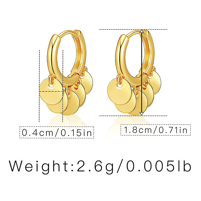 Simple Round Fringe Hoop Earrings