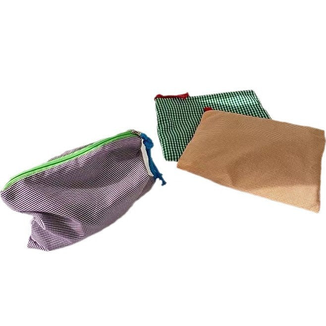 Classic Checkered Makeup Bag Portable Travel Organizer