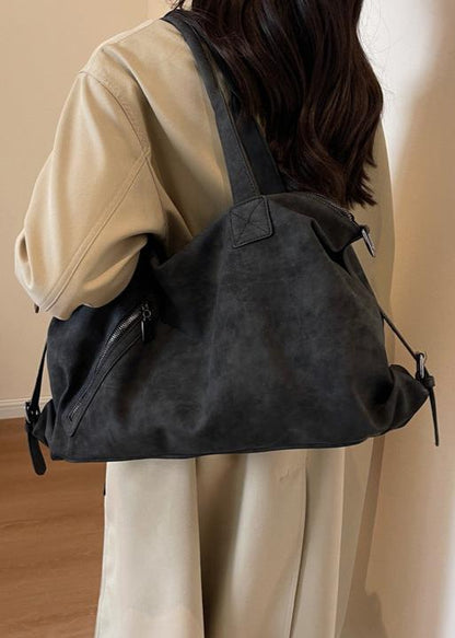 Leather Shoulder Bag Vintage Style With Multiple Compartments