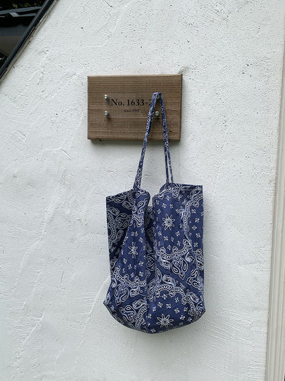 Casual Floral Canvas Tote Bag Stylish Shoulder Bag