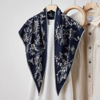 Vintage Polka Dot Triangle Silk Scarf