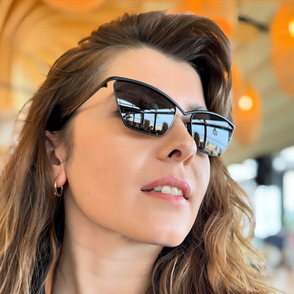 Trendy Irregular Metal Sunglasses Stylish UV400 Protection