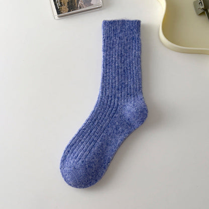 Vintage Thicken Warm Wool Solid Crew Socks