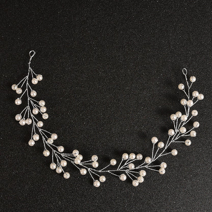 Handmade Pearl And Rhinestone Hairband Wedding Accessories