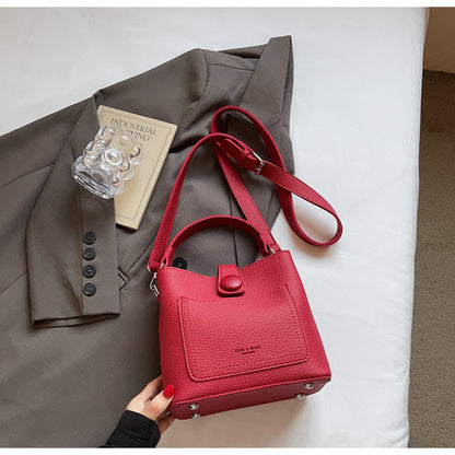 Trendy Bucket Bag Casual PU Tote Bag for Daily Use
