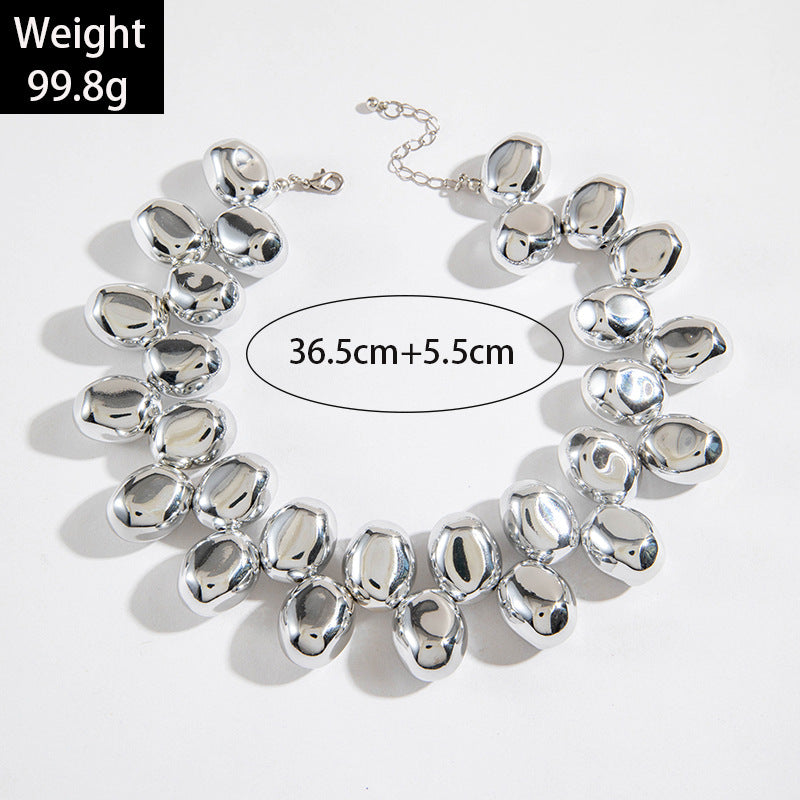 Trendy Ccb Letter Choker Necklace With Handmade Pearl Bow