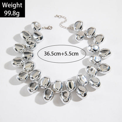 Trendy Ccb Letter Choker Necklace With Handmade Pearl Bow