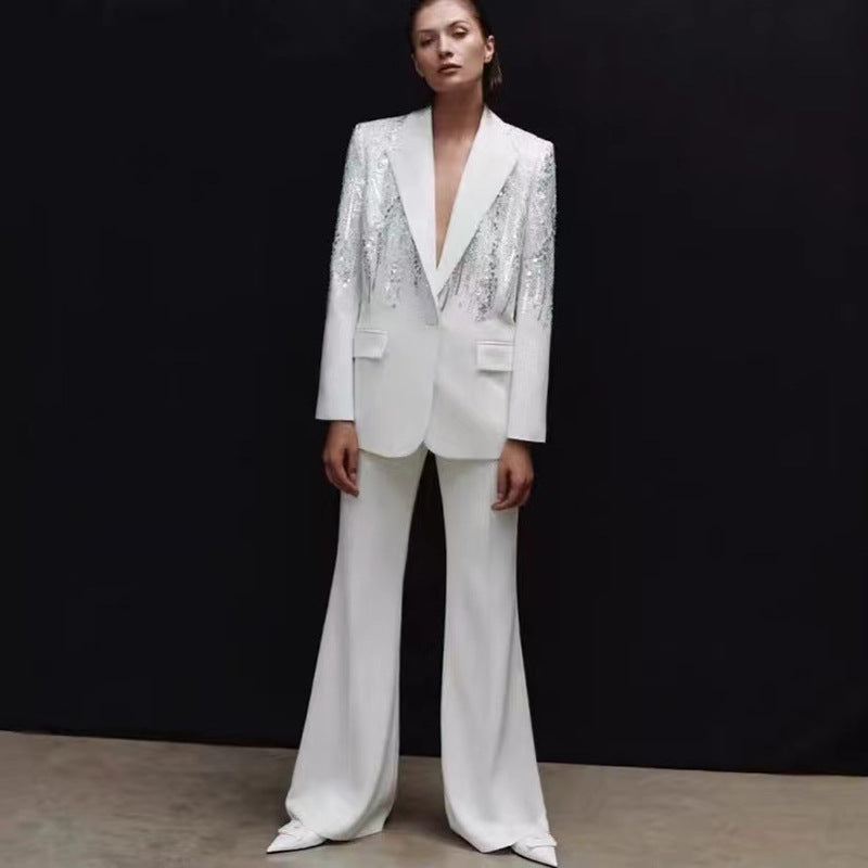 Sequin Embellished Suit Pants Set
