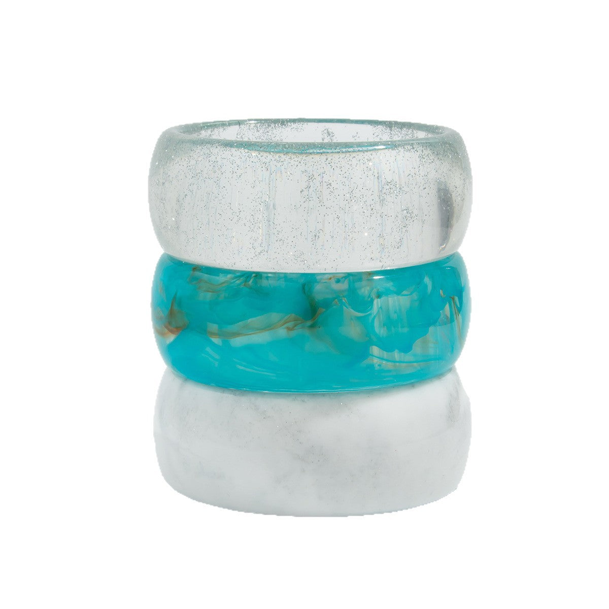 Trendy Semi-Transparent Acrylic Bangle Bracelets