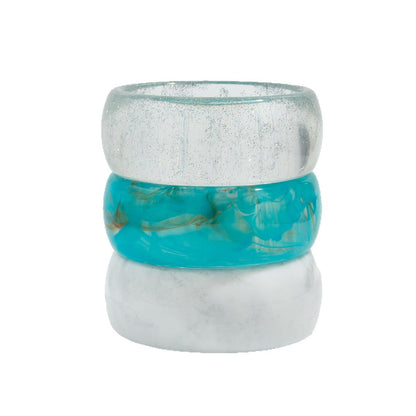 Trendy Semi-Transparent Acrylic Bangle Bracelets