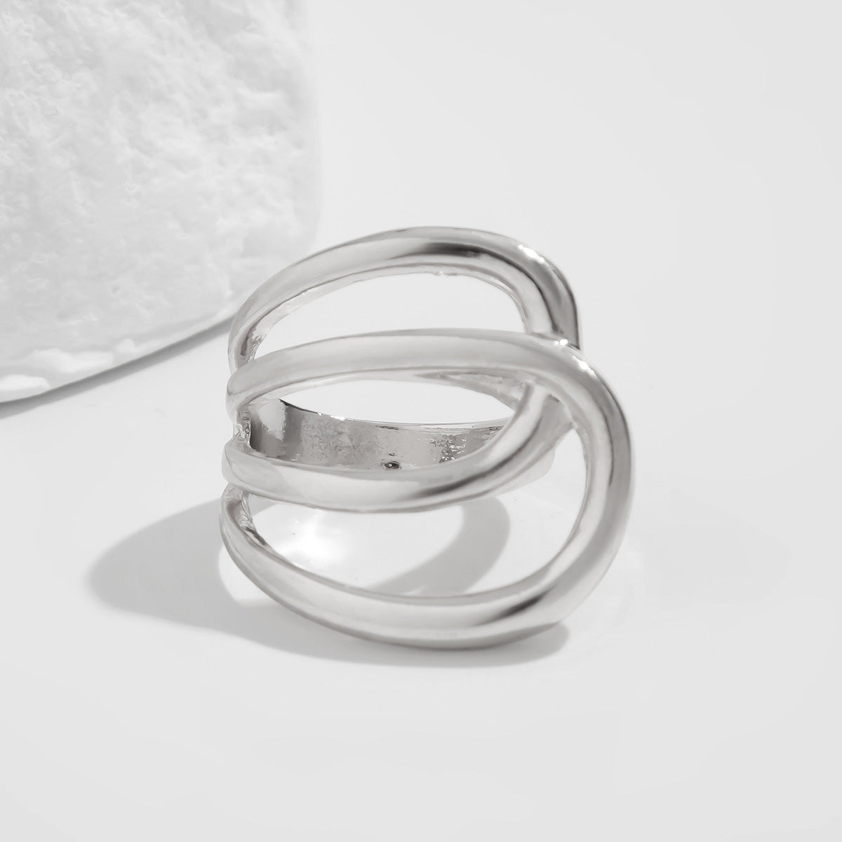 Asymmetrical Polished Alloy Bracelet Set - Waterdrop Design
