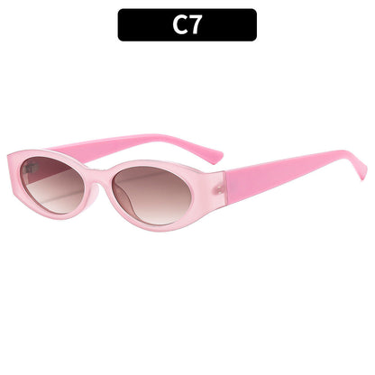 Trendy Oval Frame Sunglasses UV400 Protection for Unisex
