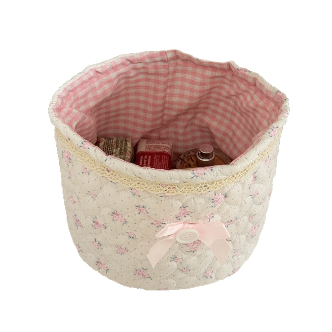 Sweetheart Lace Cylindrical Storage Basket Modern Minimalist Style