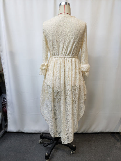 Floral Lace Fringe Vintage Midi Dress for Festivals