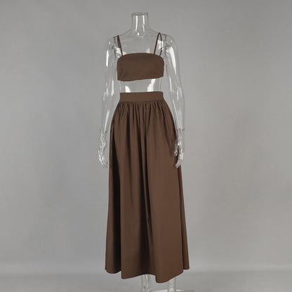 Cotton Sleeveless Long Dress Lingerie Set Sexy Style