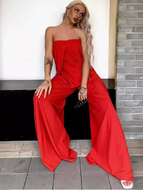 Elegant Off-Shoulder Jumpsuit for Women in Polyester