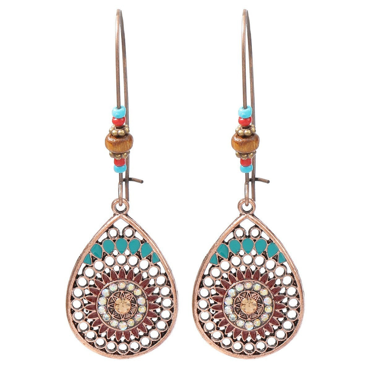 Bohemian Style Hollow Circle Drop Earrings for Women